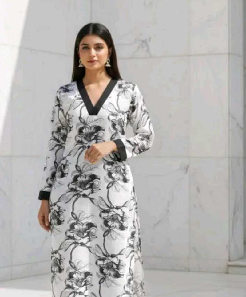 Elegant Floral Print Kurta