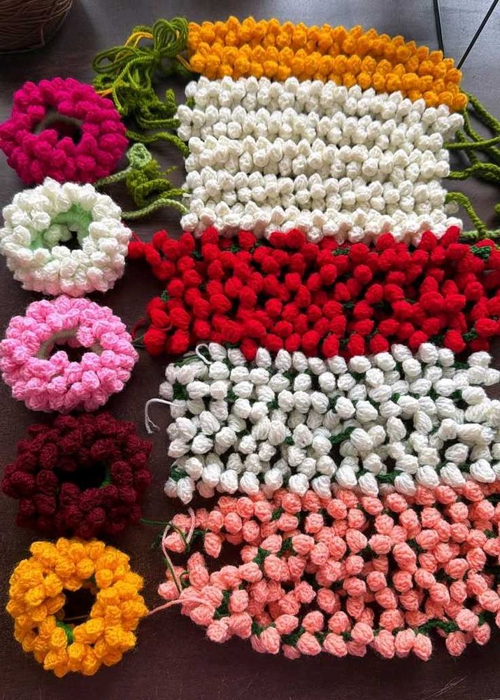 Handmade Crochet Hair Scrunchies any 3 colors