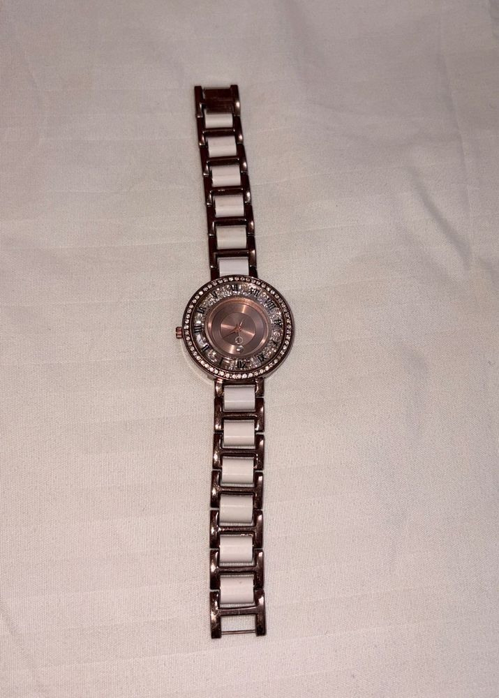 Carlington Women's Rose Gold &amp; White Watch