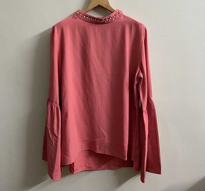 Elegant Pearl Neckline Top