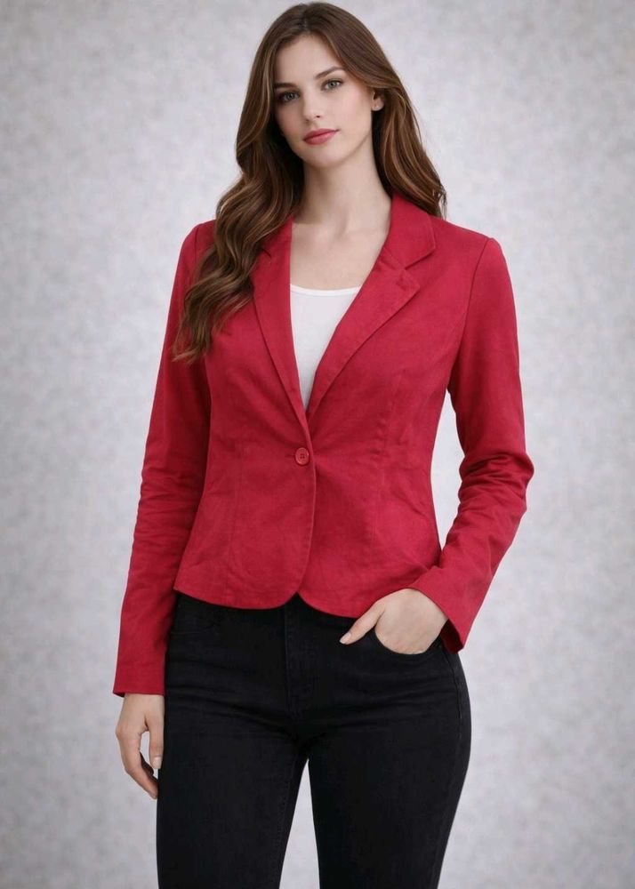 Red Casual Blazer