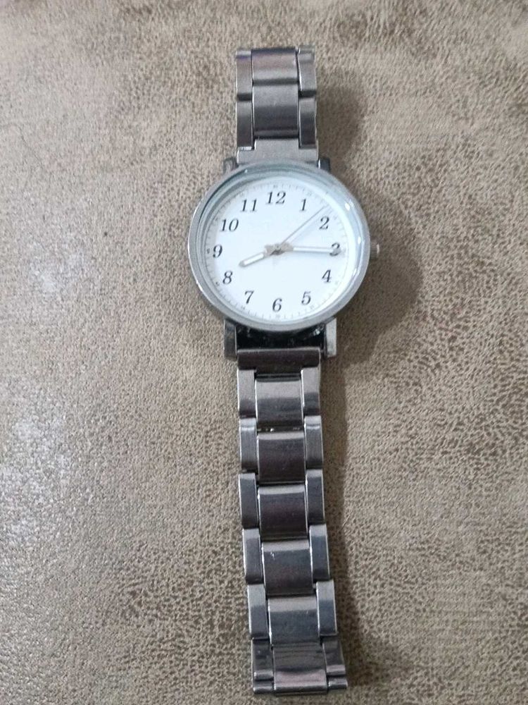 Classic Silver Analog Watch