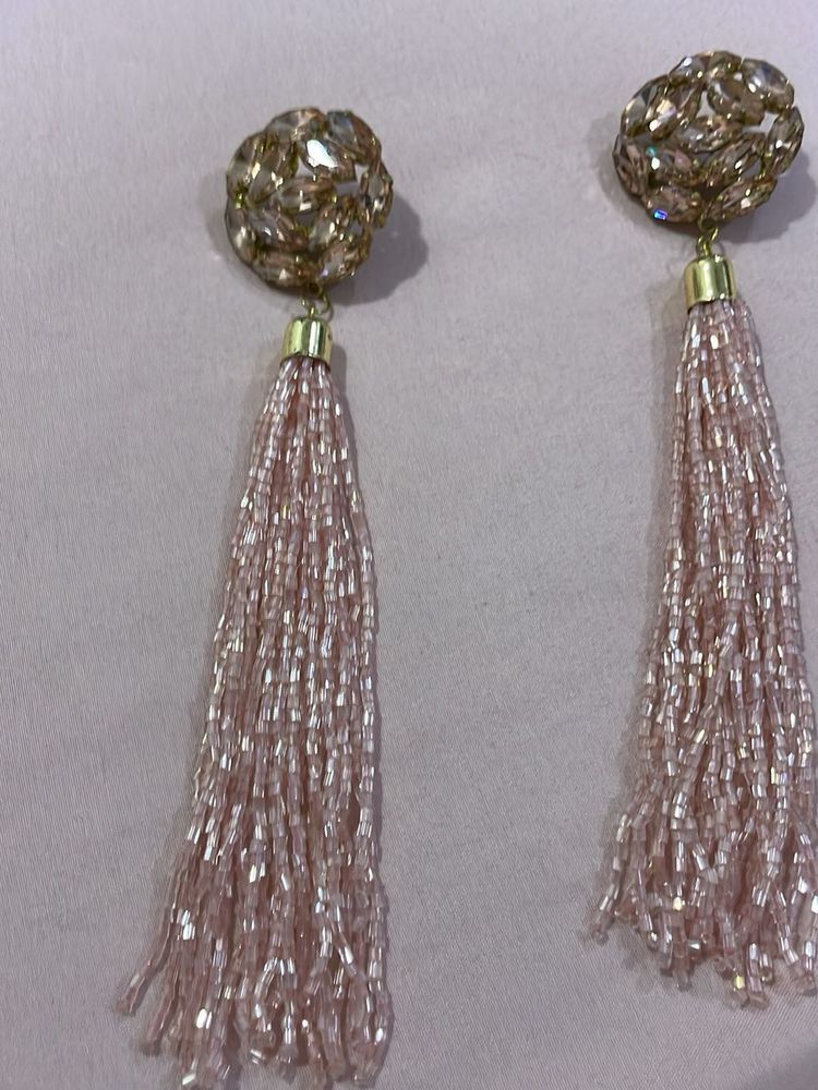 Elegant Beaded Tassel Earrings