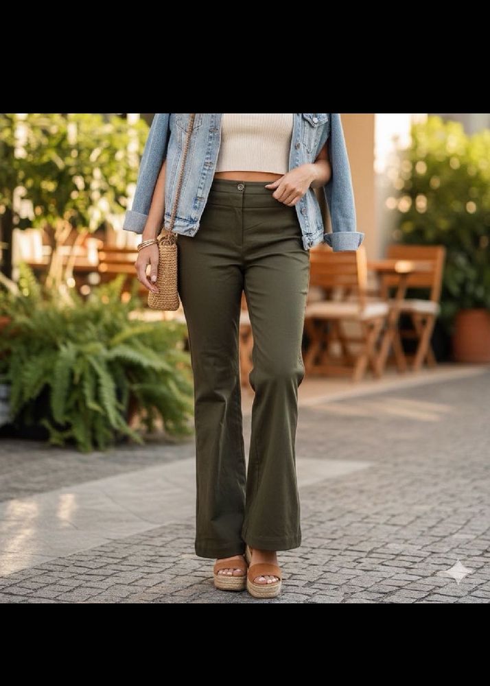 MANGO BRAND OLIVE BOOTCUT PANTS