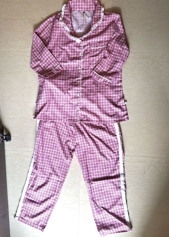 Pink Plaid Pajama Set
