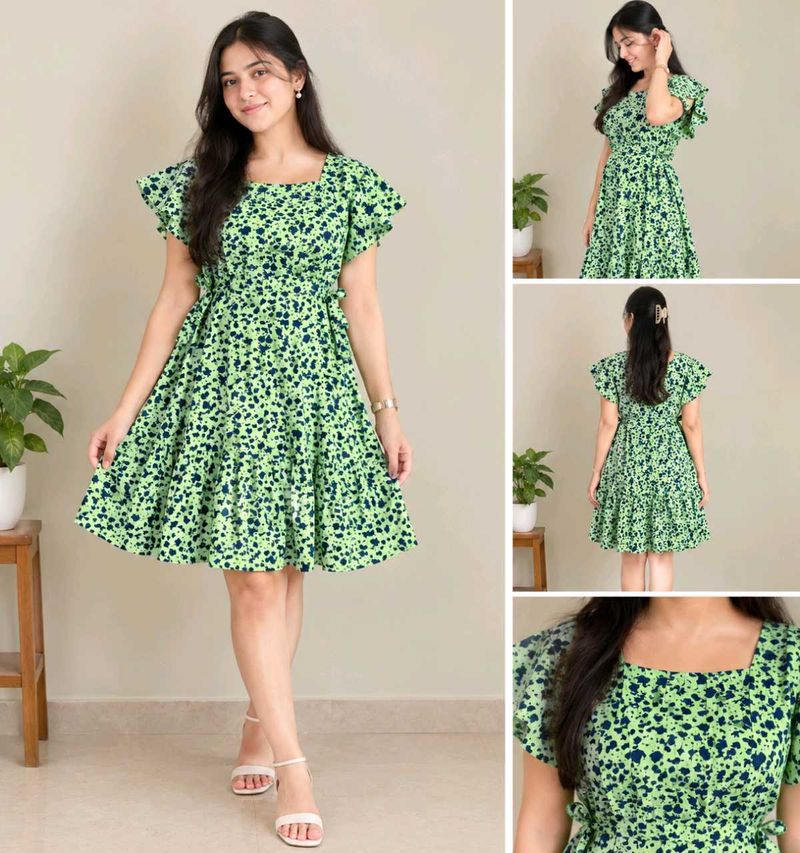 Stylish Floral Print Short Dress