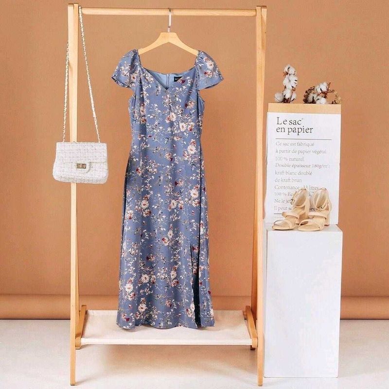 Blue Floral Maxi Dress