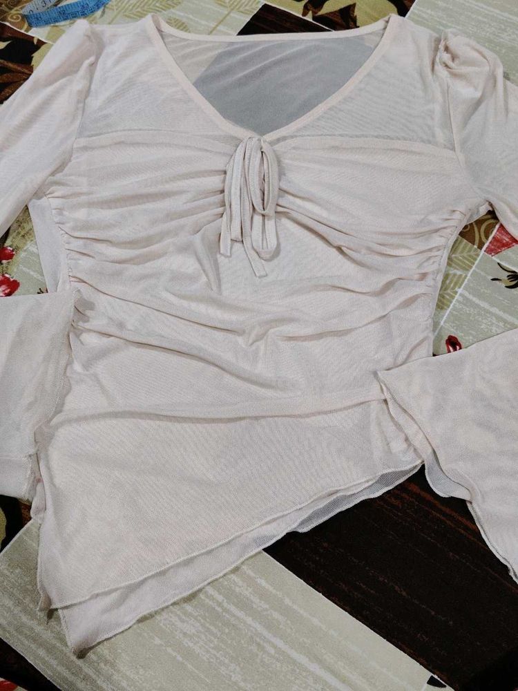 Savana Nude Colour Net Top