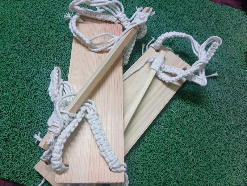 Handmade Wooden &amp; Macrame Swing