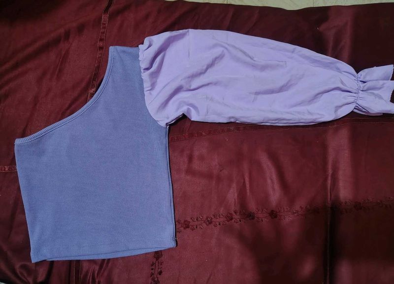 One Shoulder Puff Sleeve Top