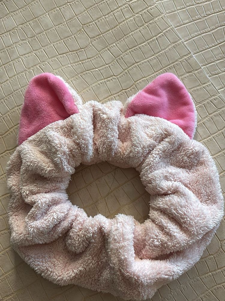 Pink Cat Ear Scrunchie