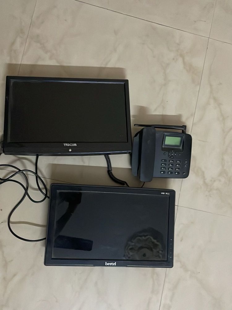 2 Monitors and Telephone Set