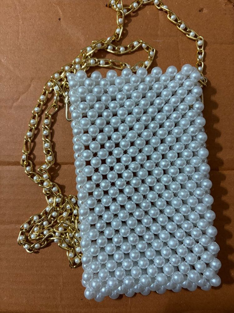 Pearl Beaded Clutch Bag