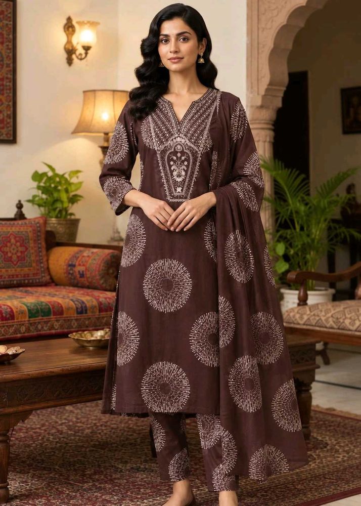 3 piece set, cotton dress kurti, pant Odhni