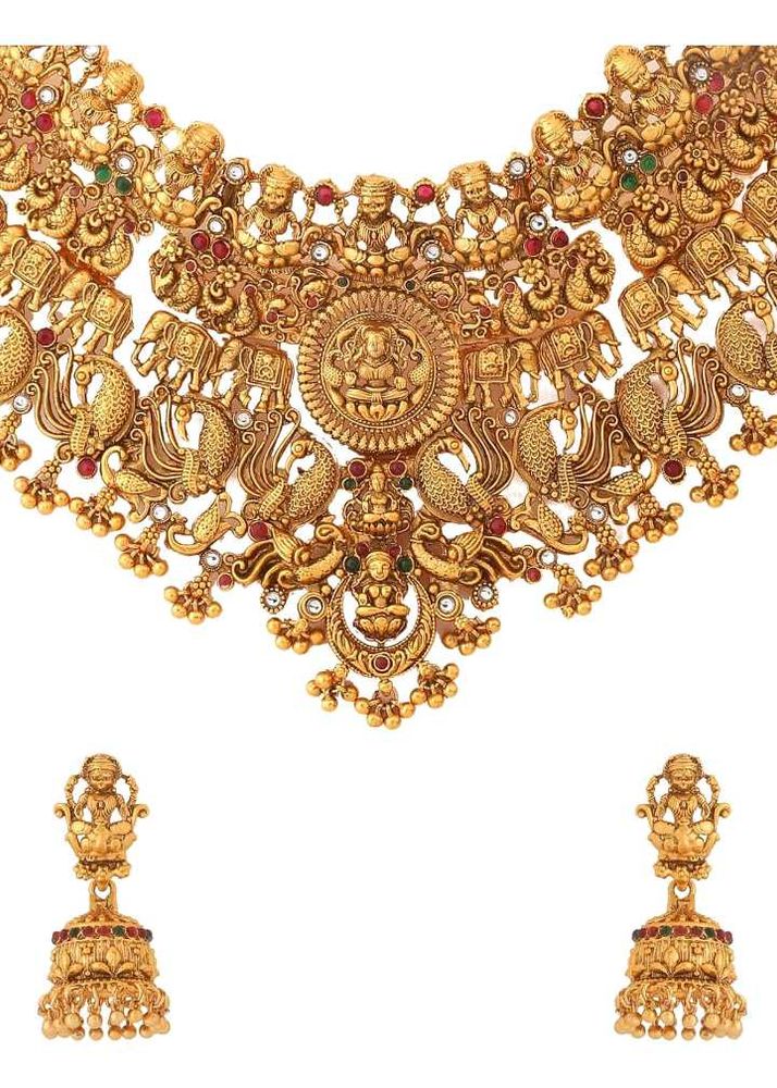 Antique Gold Necklace and Earrings Set