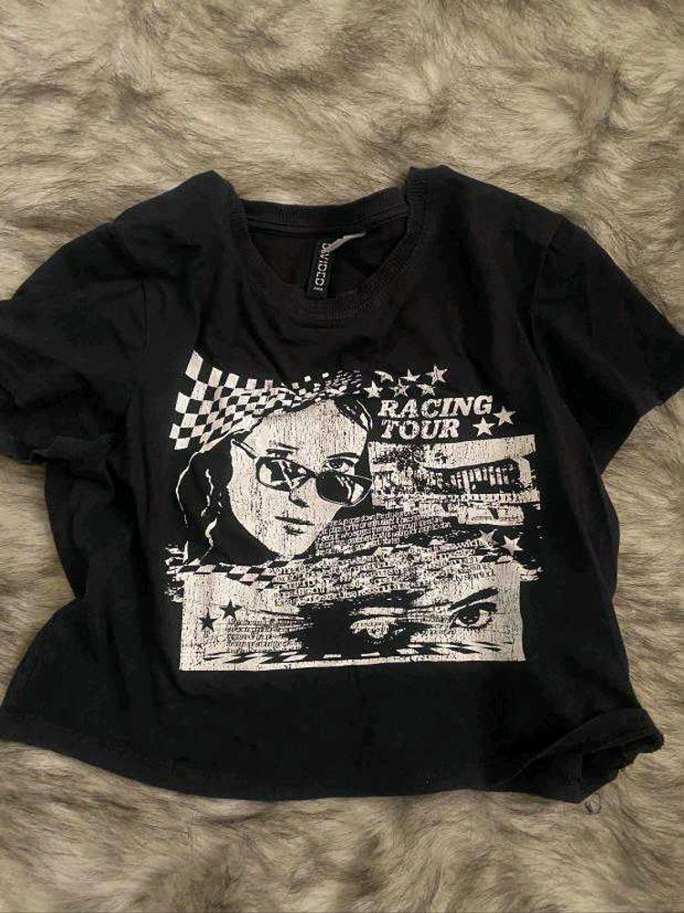 Black "Racing Tour" Graphic Tee