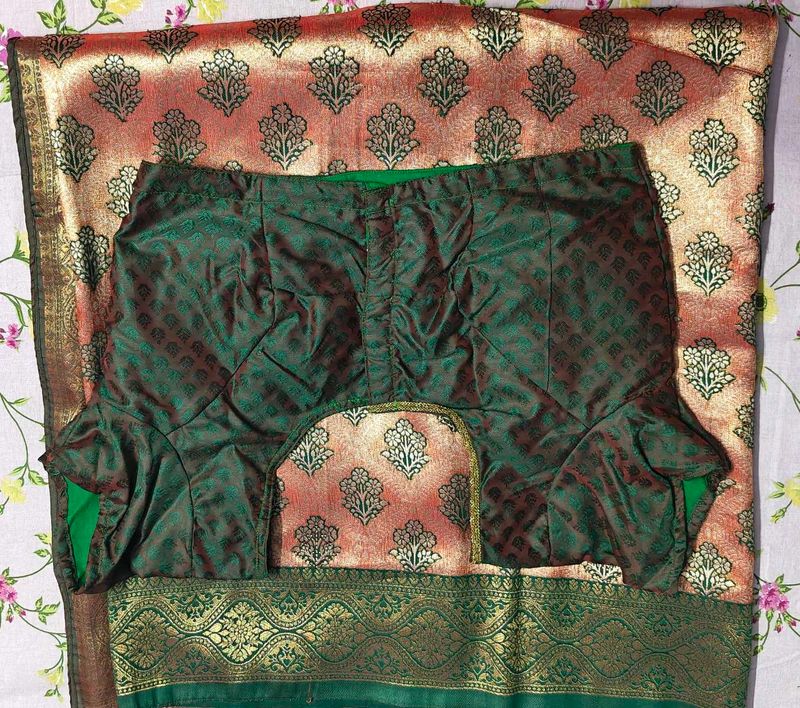 Elegant Brocade Blouse with Saree