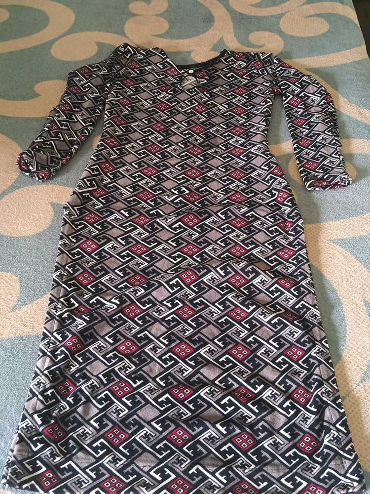 Patterned Long Sleeve kurti...full stretchable fab