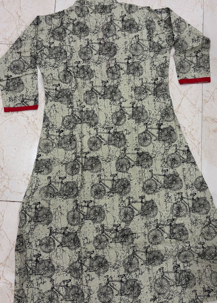 Unique Bicycle Print Kurta