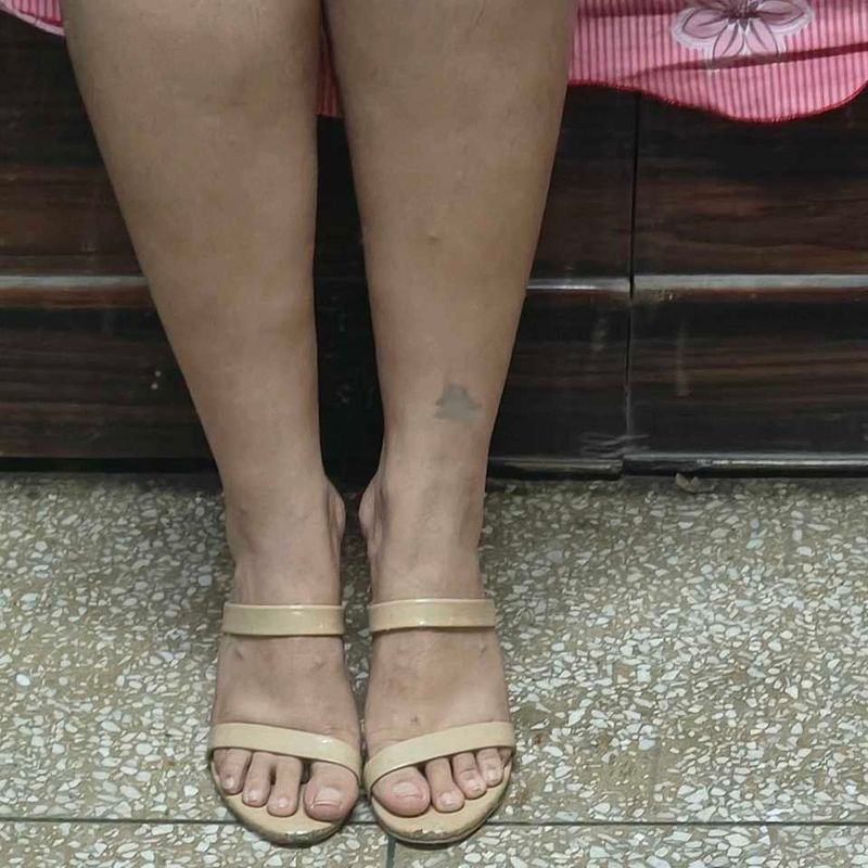 mule heels bata nude