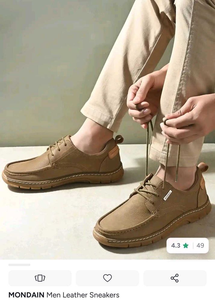 MONDAIN Men Leather Sneakers