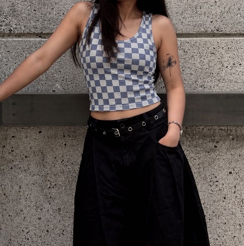 Checkered Crop Top