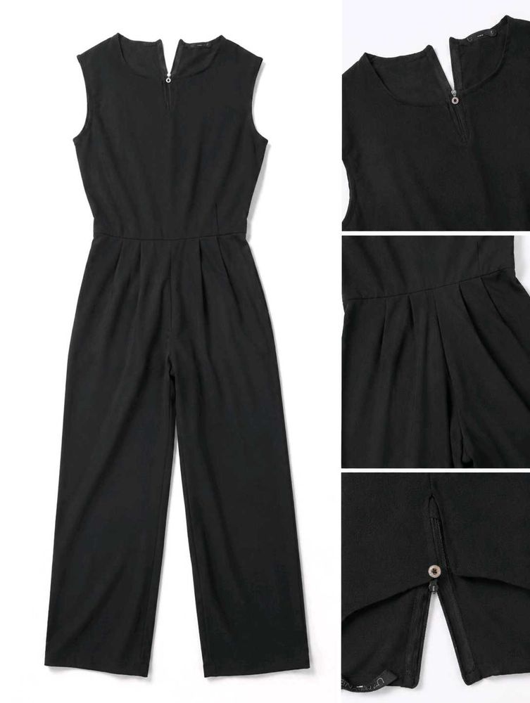 Chic Black Sleeveless Jumpsuit