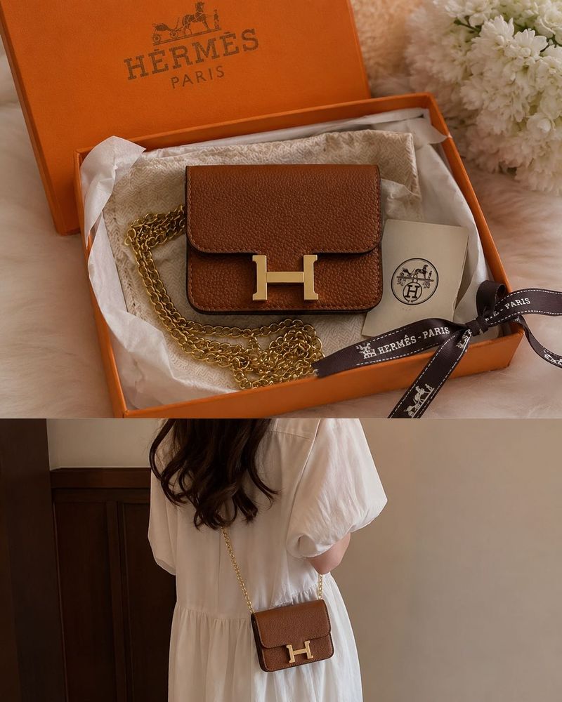 Hermes Mini Bag with Gold Chain