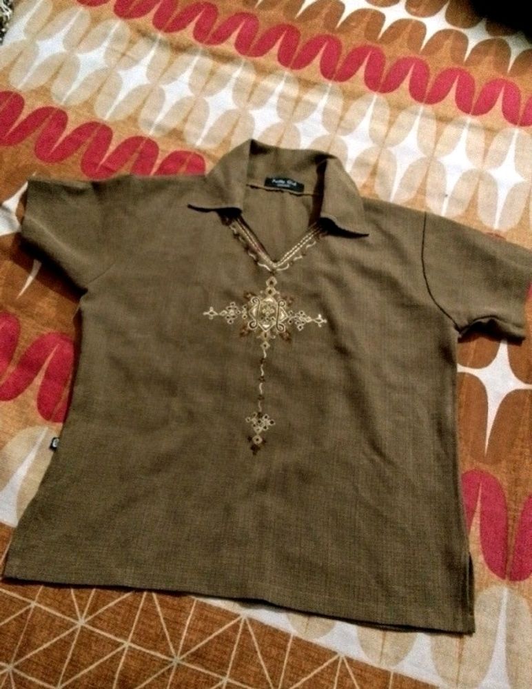 Beautiful Embroidered Top/Shirt With Collar