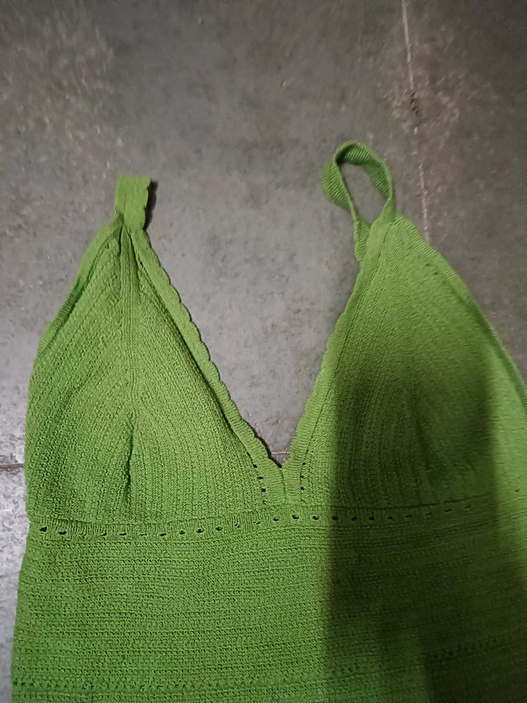 Green Crochet Halter Top