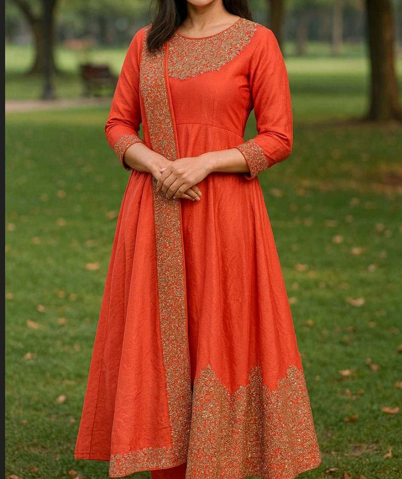 Embroidered long frock