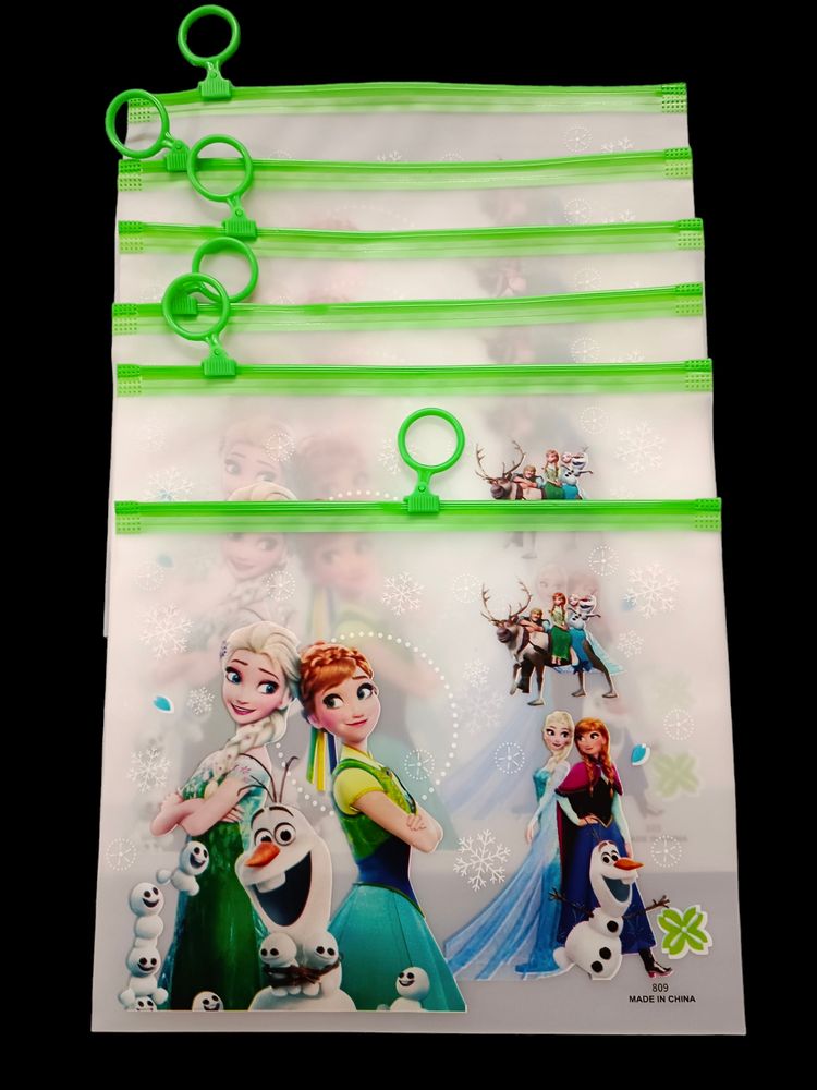 Set Of 6 Frozen Zipper Pouches