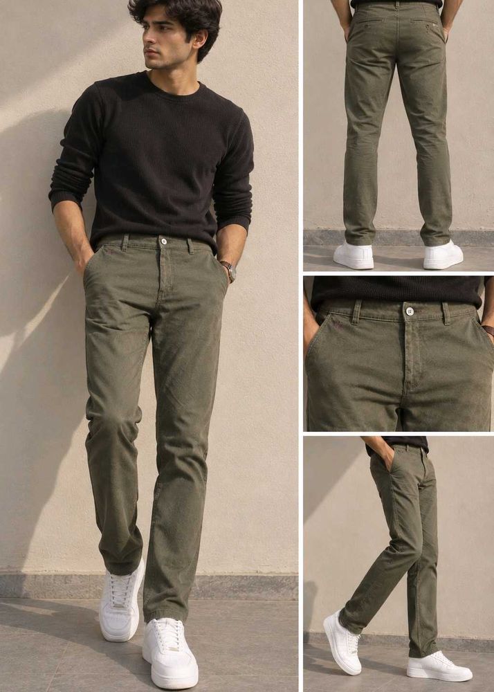 Men's Olive Casual Trousers