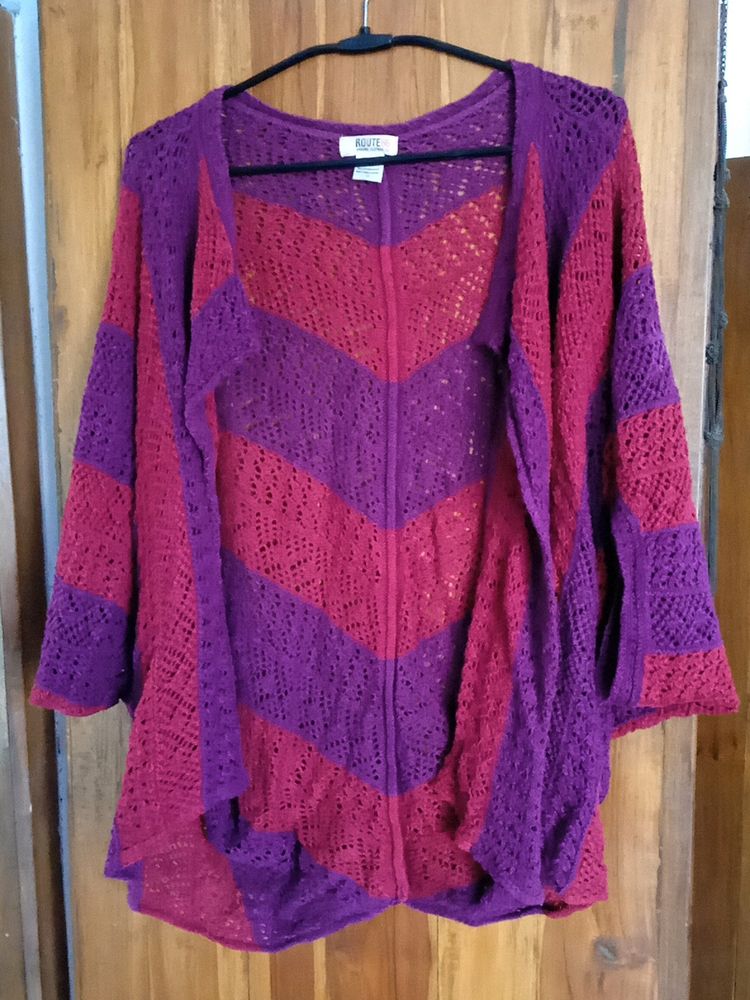 Route 66 Purple Knit Cardigan