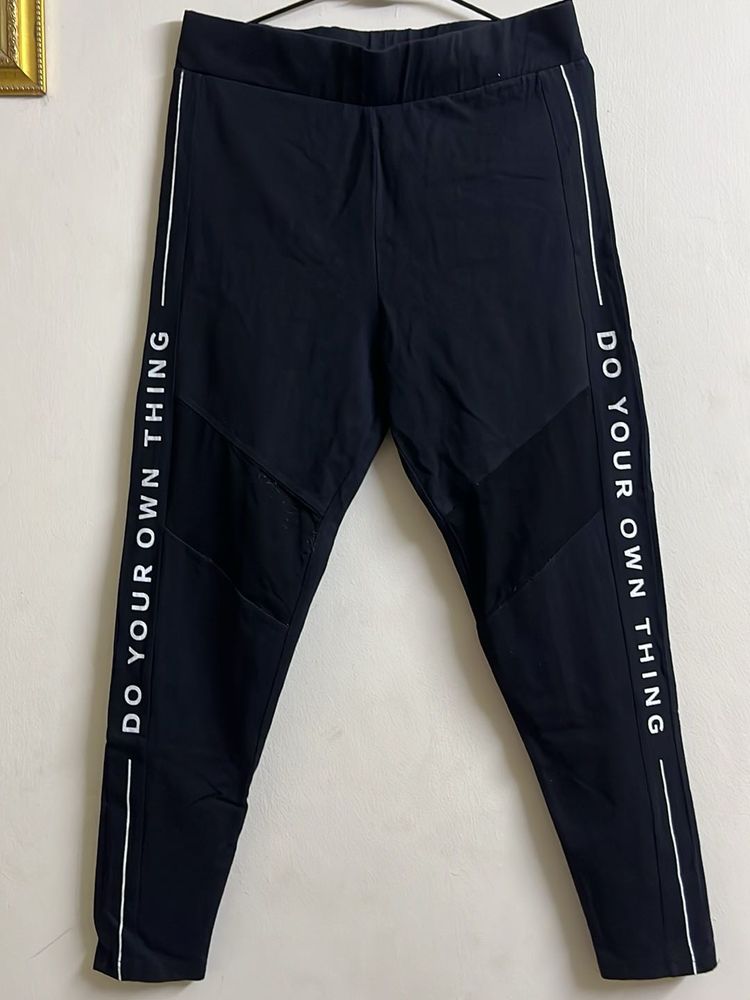 Black Athleisure Pants with "Do Your Own Thing"