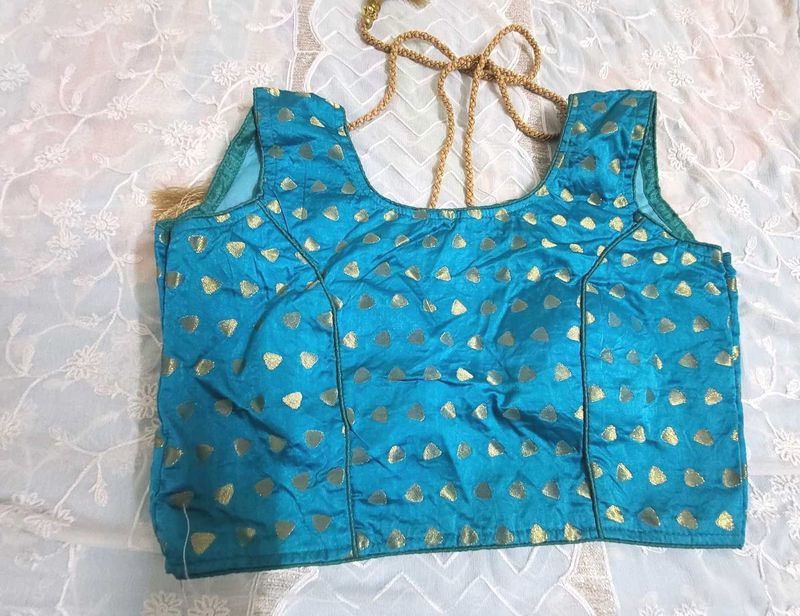 Teal &amp; Gold Blouse Never Used