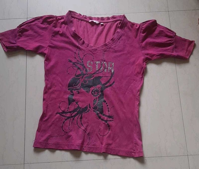 Stylish Purple Graphic T-Shirt