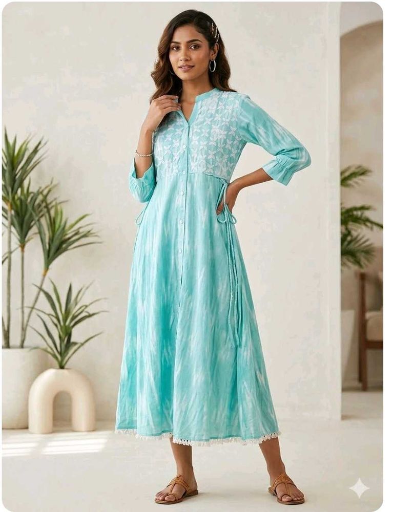 Beautiful Blue Tie-Dye Kurta