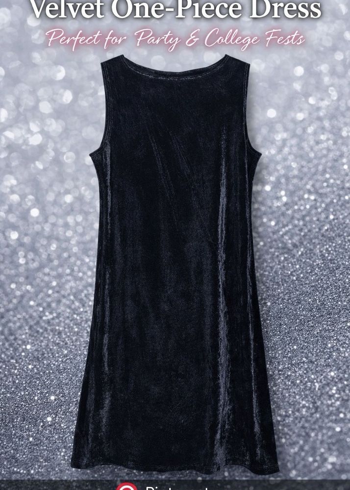 Black Velvet One-Piece Dress – Party 🥳 Wear
