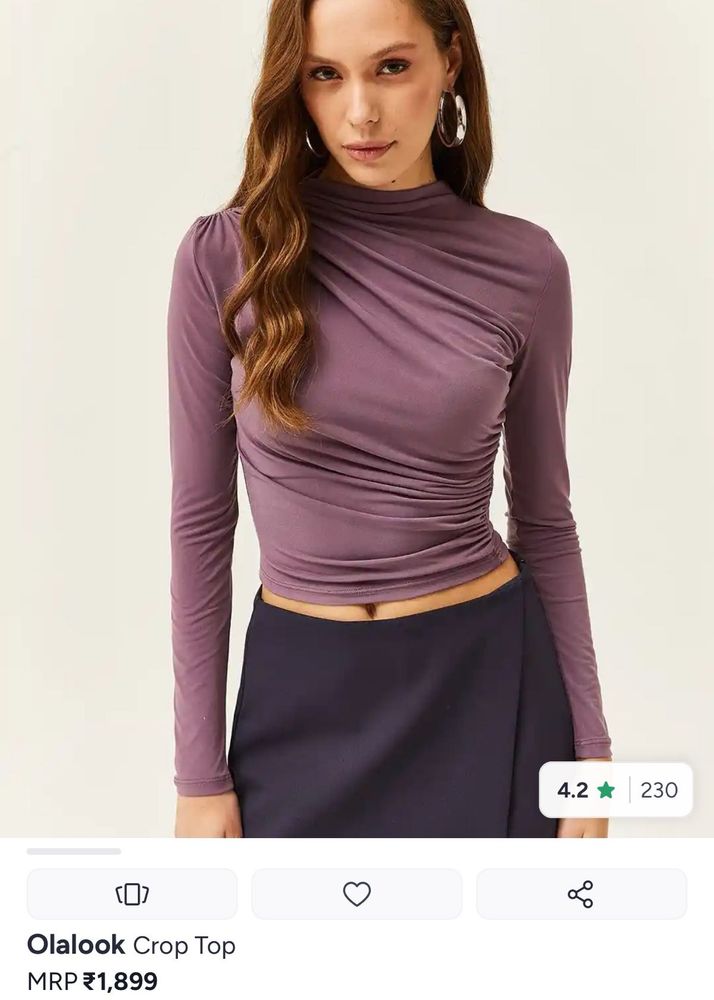 Stylish Ruched Crop Top (Size- Medium)