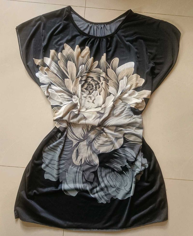 black floral kaftan