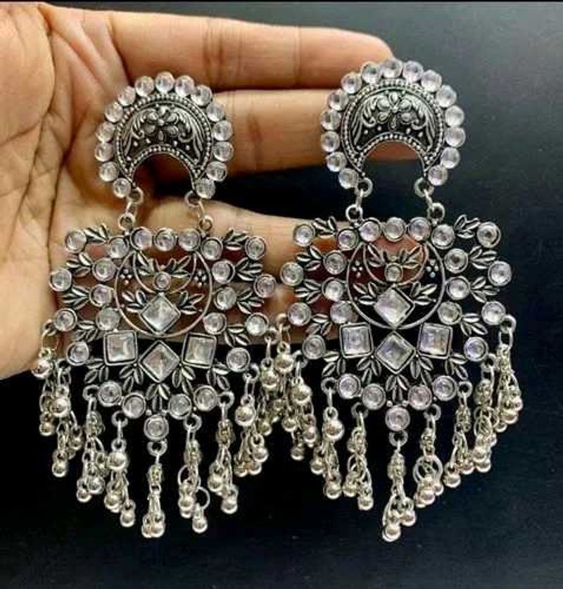 Silver Tone Dangle Earrings