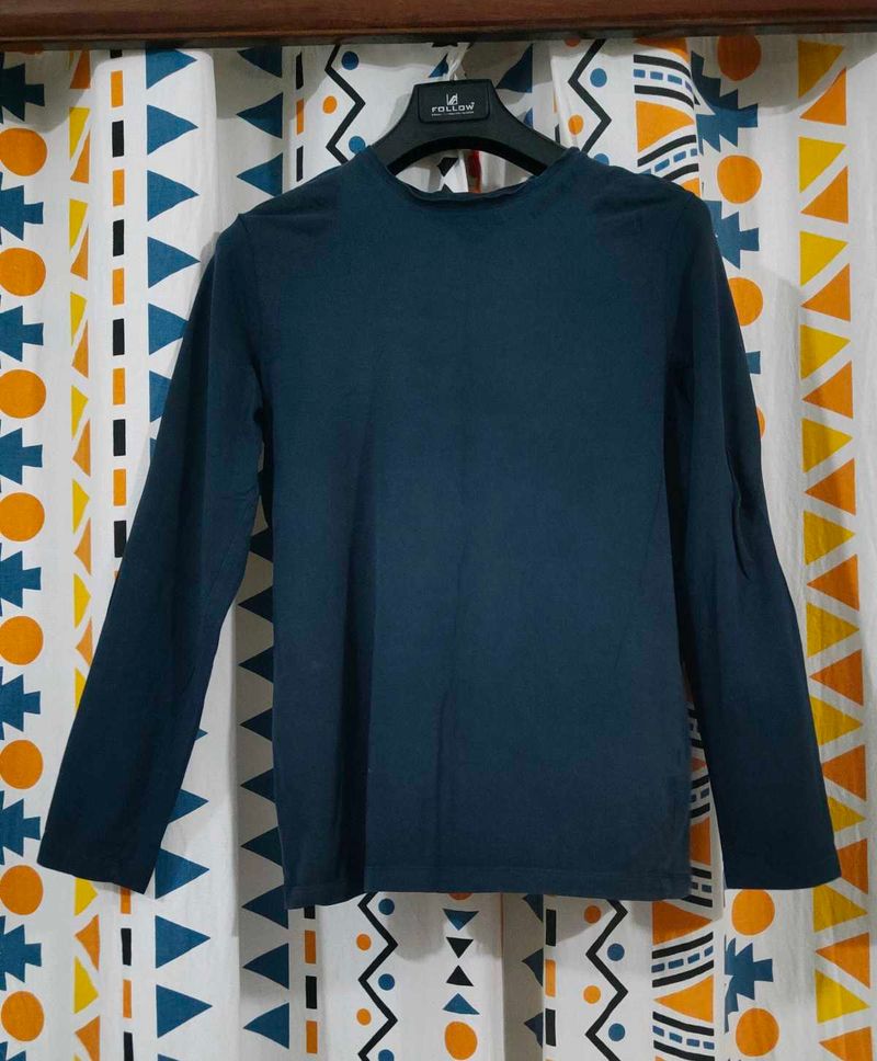 Dark Blue/Black Mock Neck Long Sleeve T-shirt