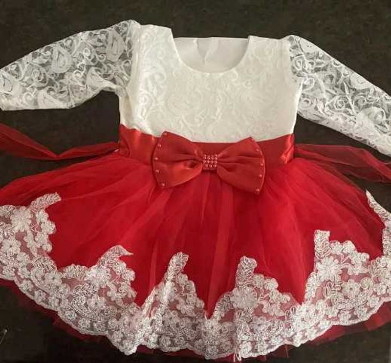 Adorable Red &amp; White Dress