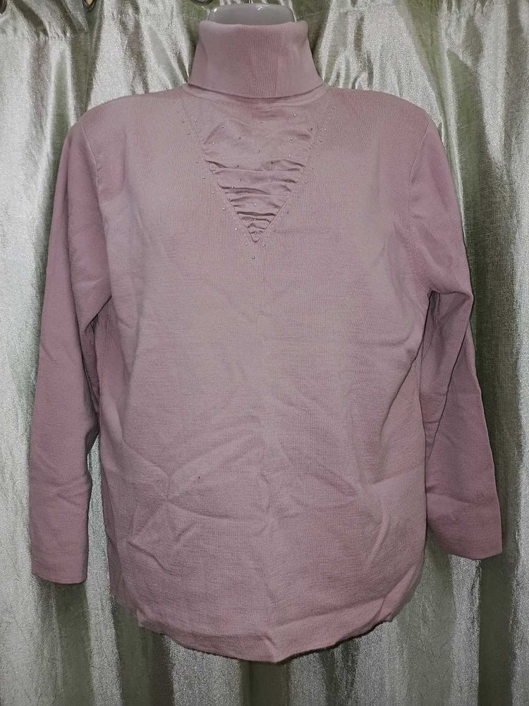 Mauve Turtleneck Sweater