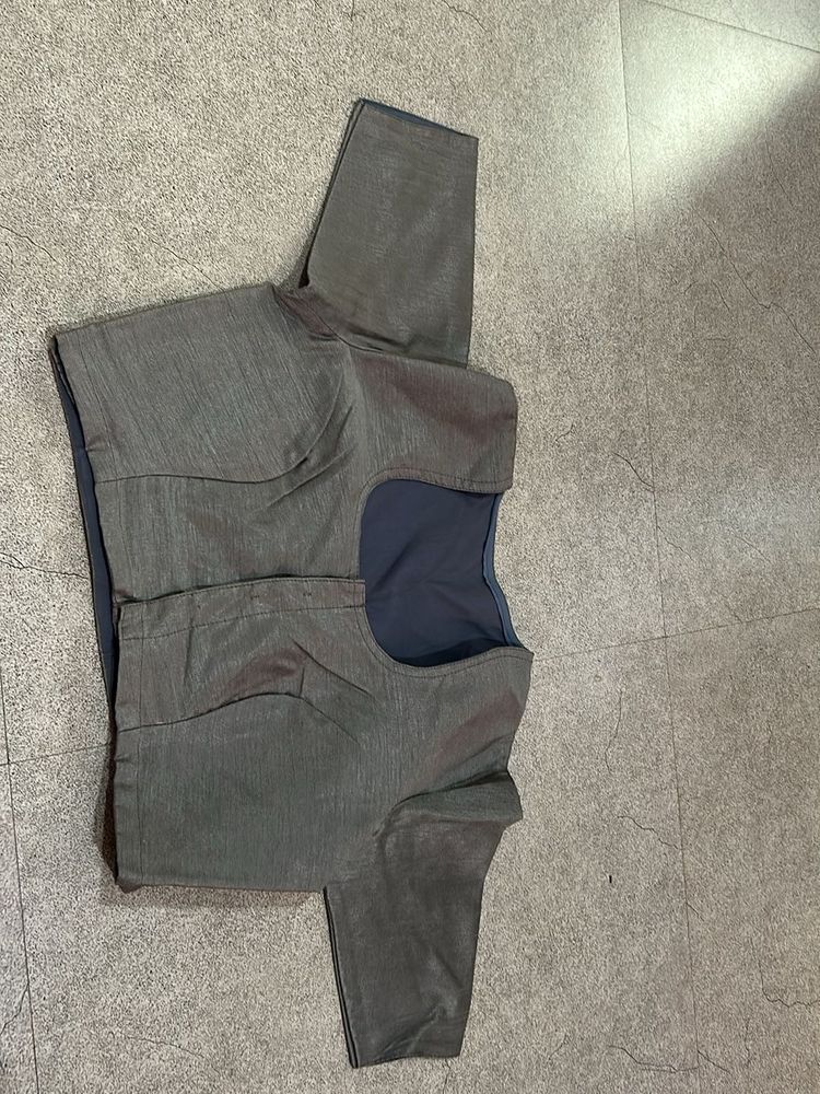 Elegant Grey Blouse for Sarees