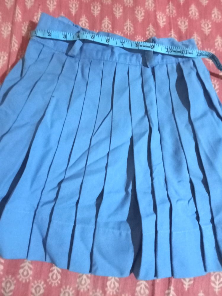 Light Blue Pleated Skirt School Uniform