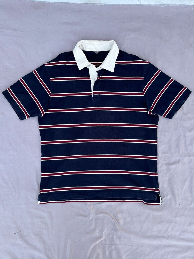 Men's Striped Rugby Polo Shirt