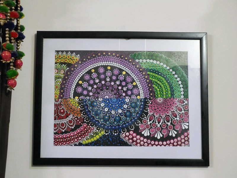 Framed Dot Mandala Art