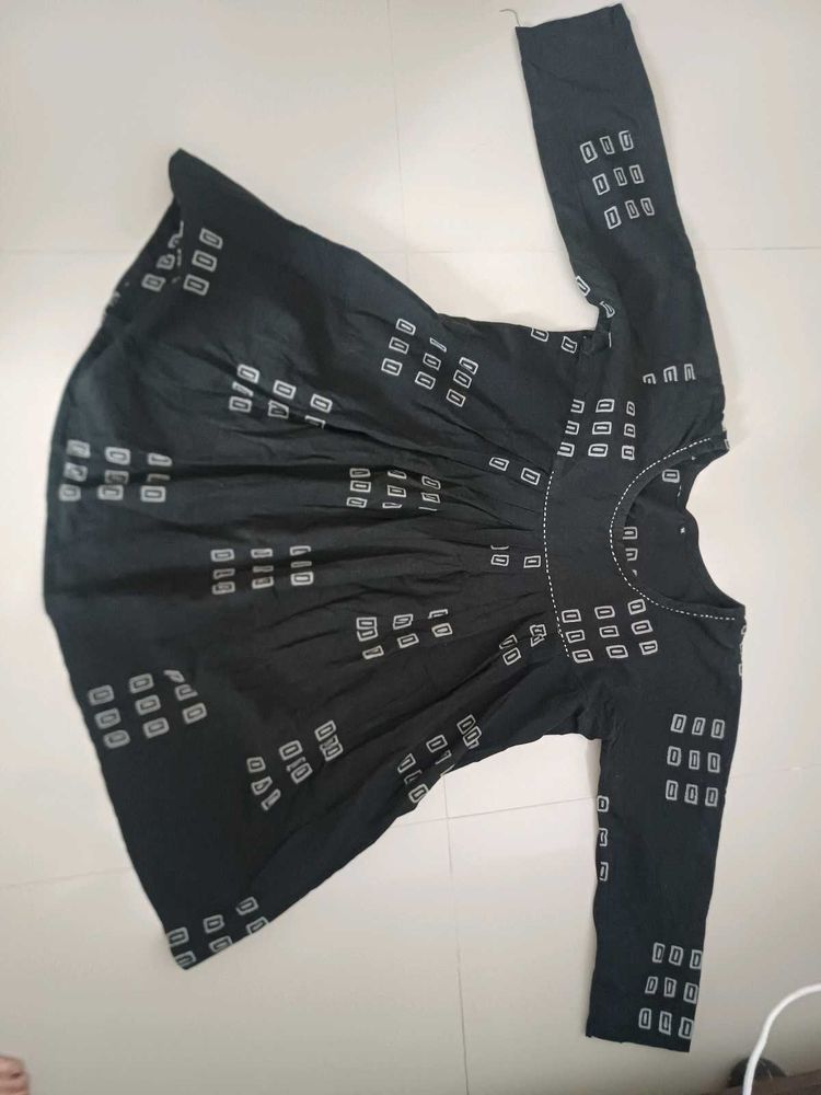 Black Printed Kurta